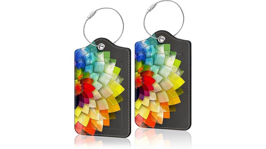 two luggage tags included