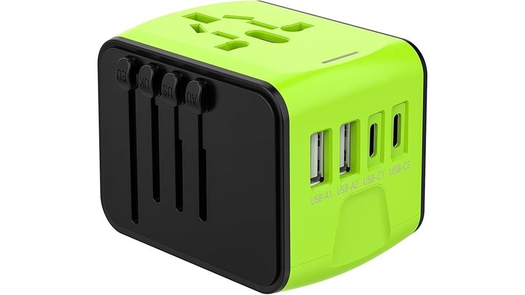 universal travel adapter with multiple ports