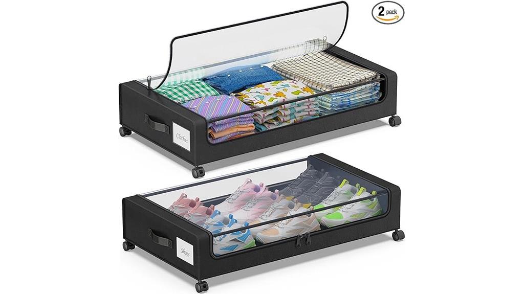 wheel equipped storage bins