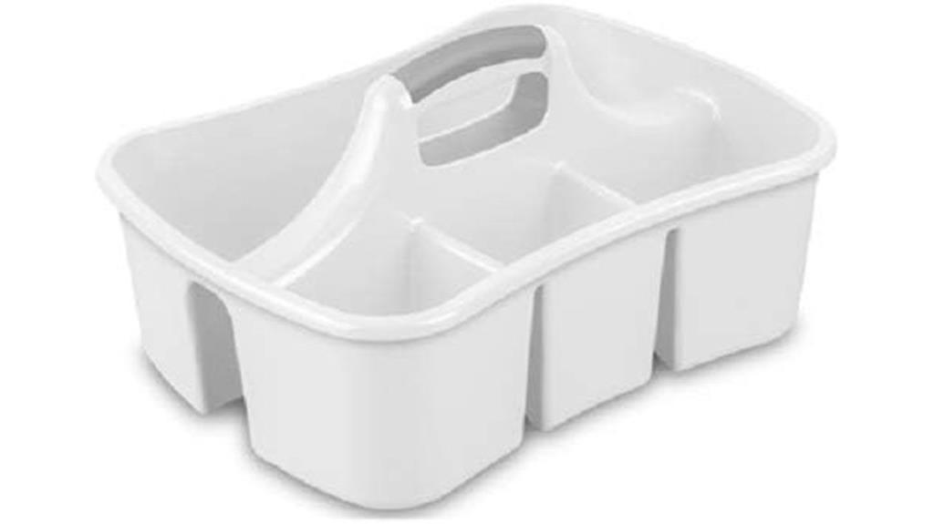 white four compartment caddy
