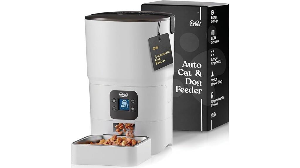 white lcd cat feeder