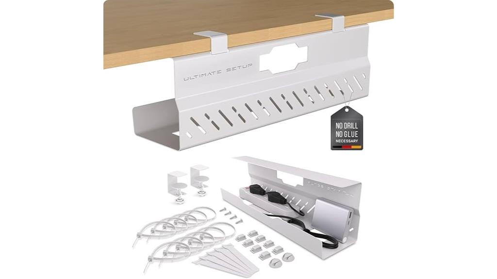 white under desk cable tray