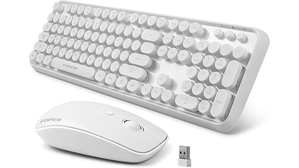 white wireless keyboard mouse