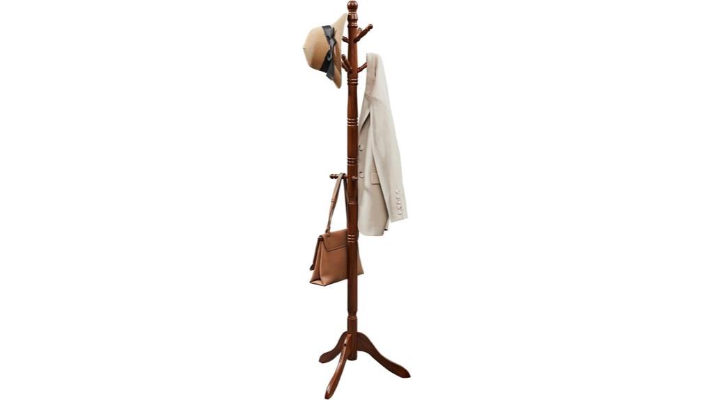 wooden coat rack stand