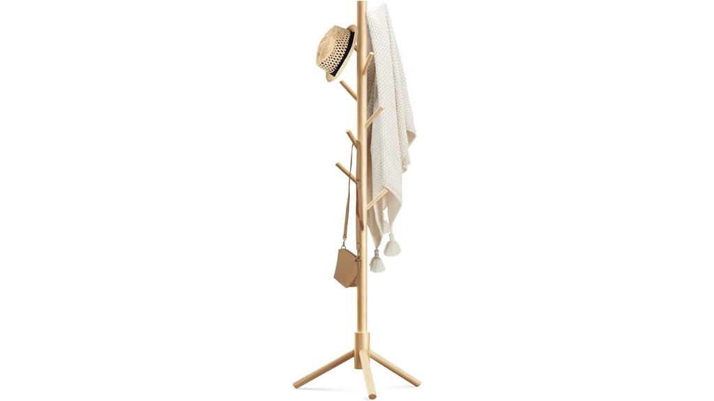 wooden coat rack stand