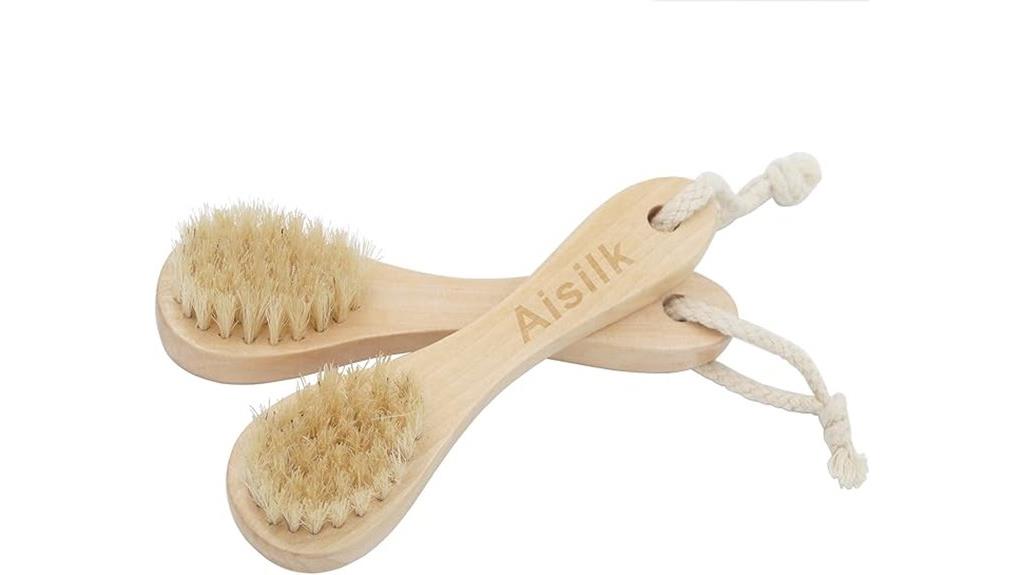 wooden facial brush set