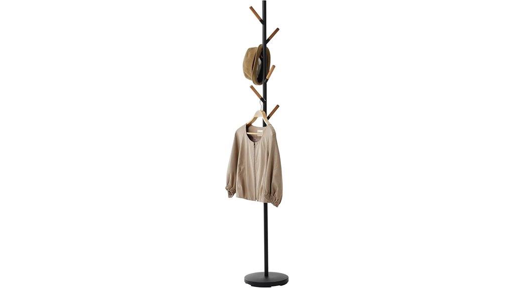 wooden hook coat rack