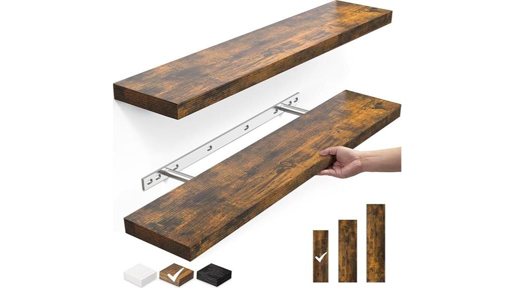 wooden wall mounted shelves