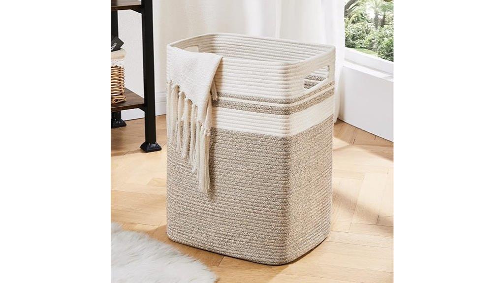 yellow variegated laundry hamper