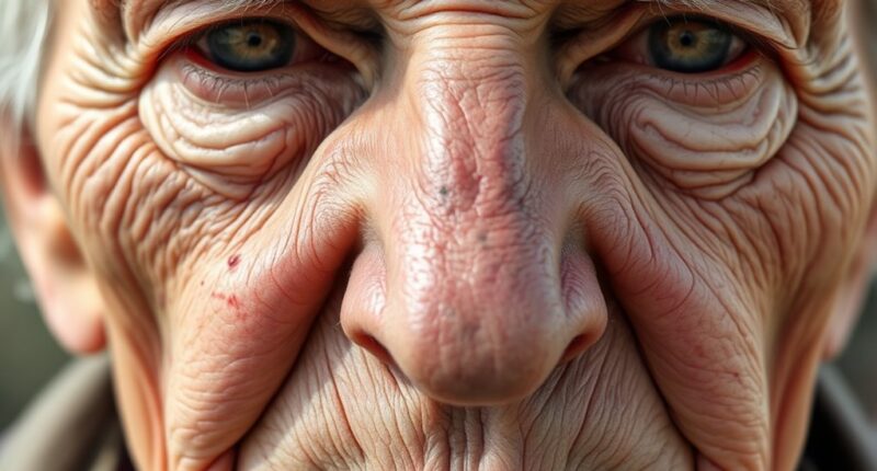 aging skin wrinkle formation