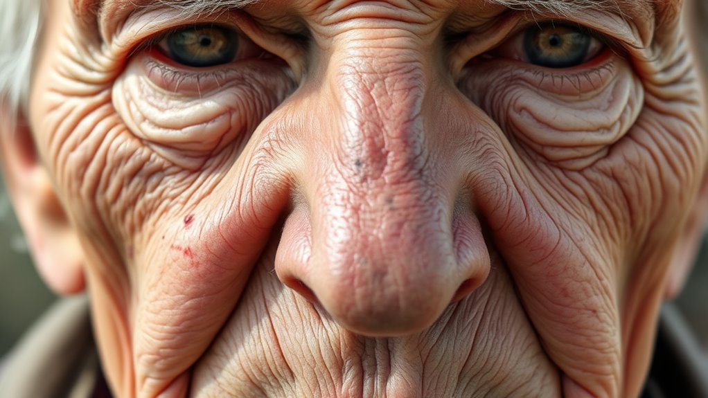 aging skin wrinkle formation