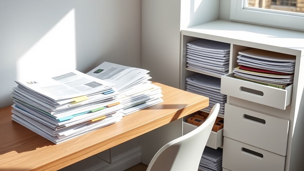 organized mail and documents