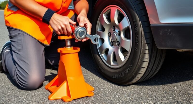 replace tire carefully step by step