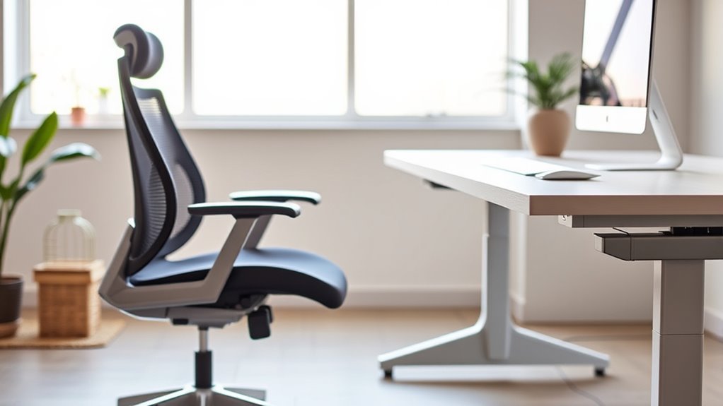 ergonomic chair and desk