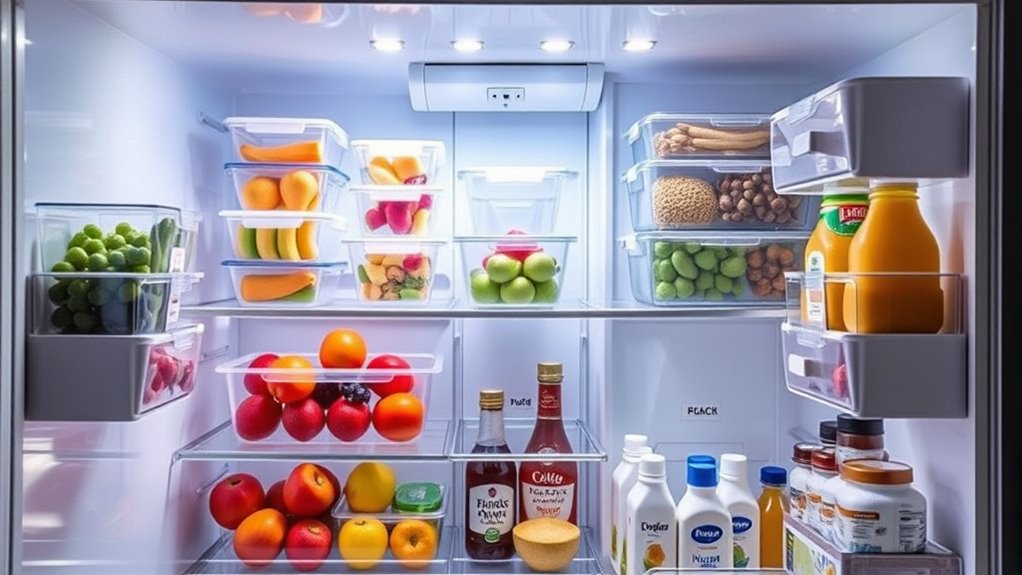organized efficient energy saving fridge