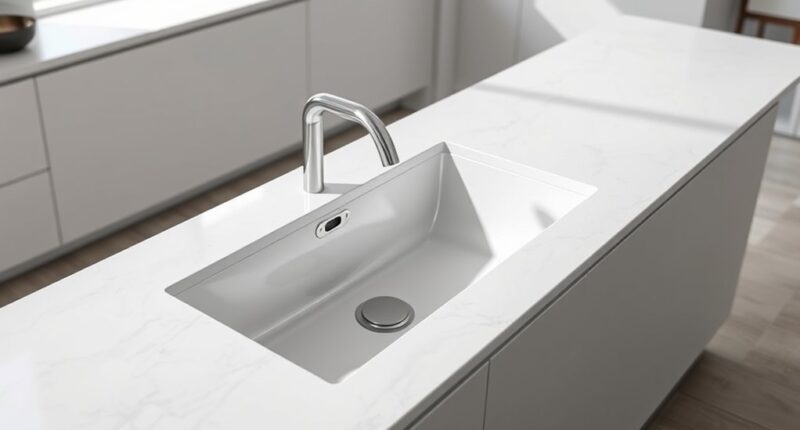 sleek seamless kitchen sinks