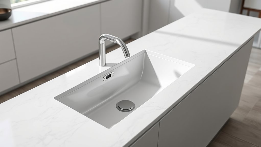 sleek seamless kitchen sinks