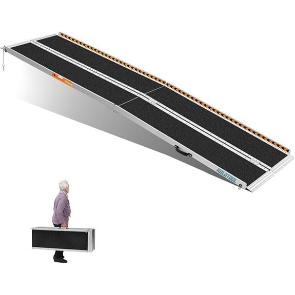 10ft Non-Skid Aluminum Wheelchair Ramp with Handicap Capacity