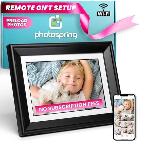 PhotoSpring 10in WiFi Digital Picture Frame with Touch Screen