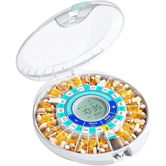 Daviky 28-Day Electronic Locked Pill Dispenser with Alarm
