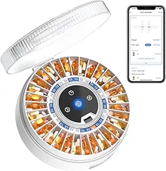 Zoksi 31-Slot Smart Pill Dispenser with Lock and Alarm