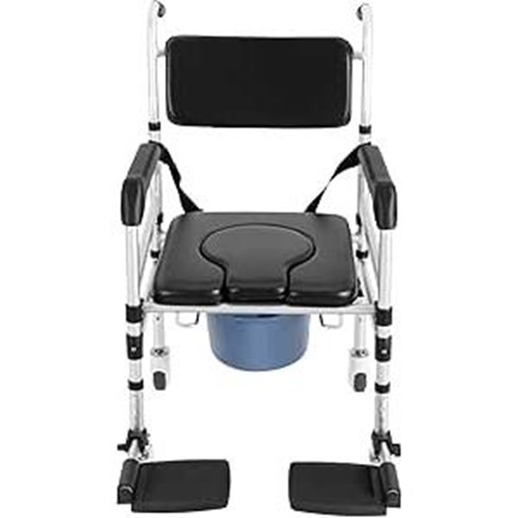 Rolling Shower Chair with Wheels and Adjustable Height