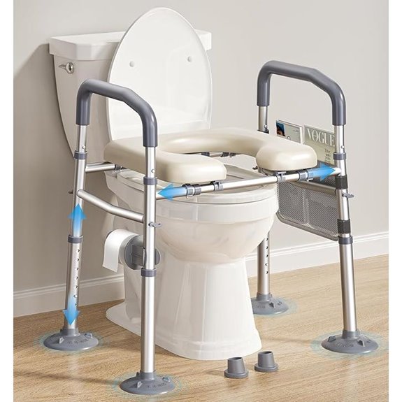 Adjustable Raised Toilet Seat with Handles
