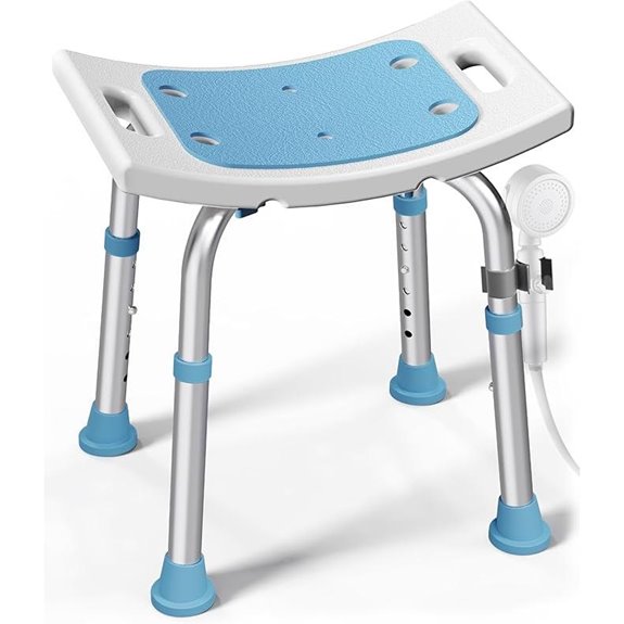 HOMLAND Adjustable Shower Chair with Suction Feet