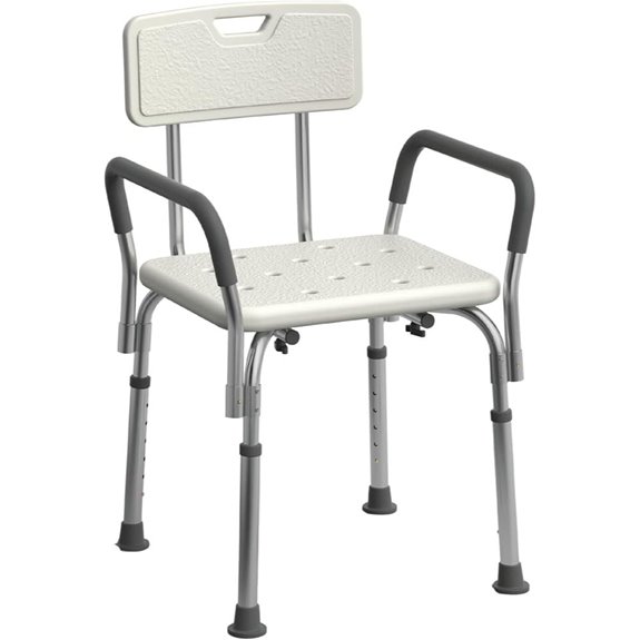 Medline Adjustable Shower Chair with Armrests and Back
