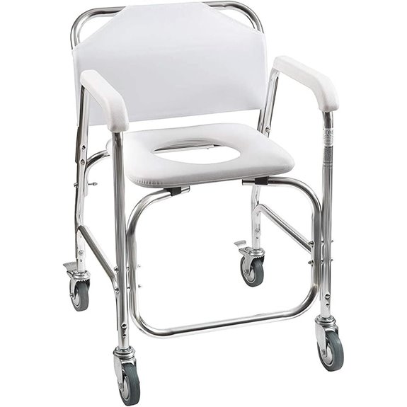 DMI Rolling Shower Chair with Locking Wheels