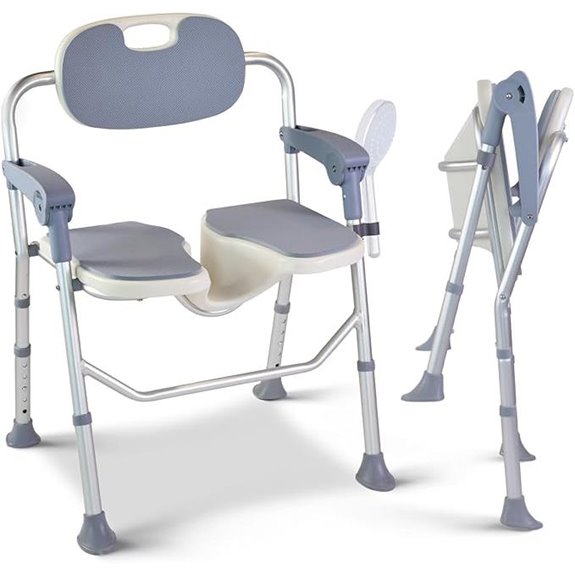 U-Shaped Folding Shower Chair with Adjustable Height