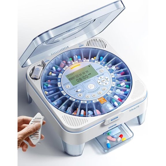 28-Day Automatic Pill Dispenser with Alerts and Large Compartments