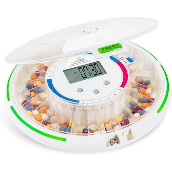 Live Fine Automatic Pill Dispenser with LCD & Alerts