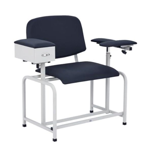 Black Bariatric Padded Blood Drawing Chair with Armrest
