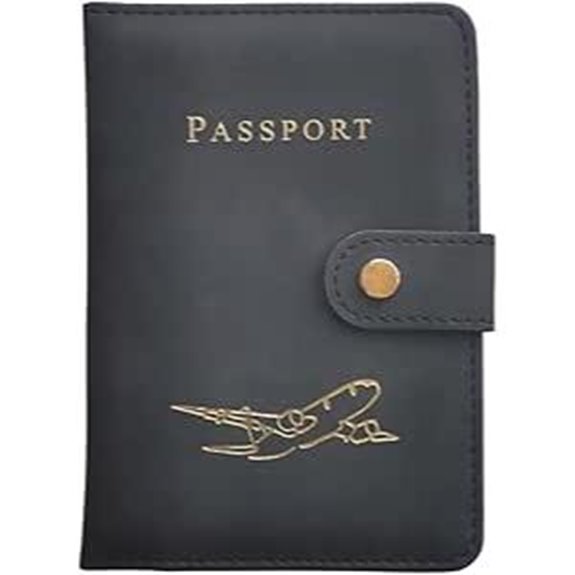 RFID Passport Holder with Card Slots Unisex Black