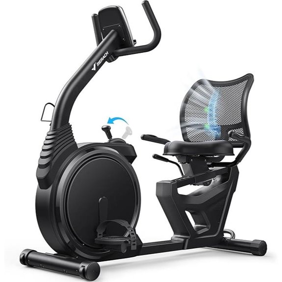 MERACH Magnetic Recumbent Exercise Bike with Bluetooth
