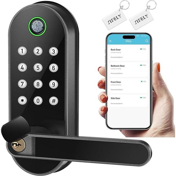 Smart Door Lock with Handle & Keypad Bluetooth Alexa Compatible