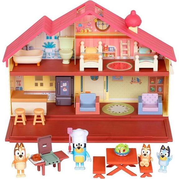 Bluey Toy Playset with House BBQ & Characters