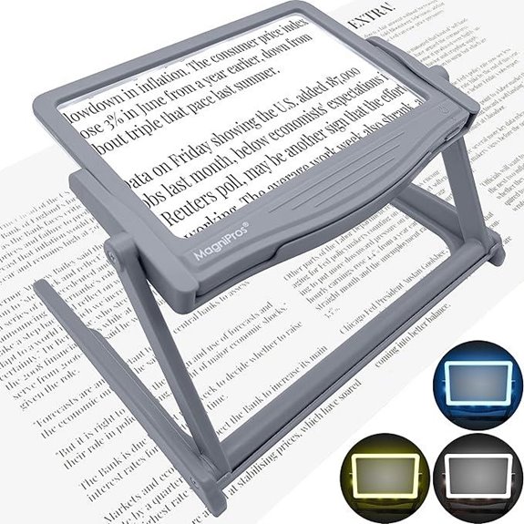 Magnipros 5X LED Magnifier with Stand and Light