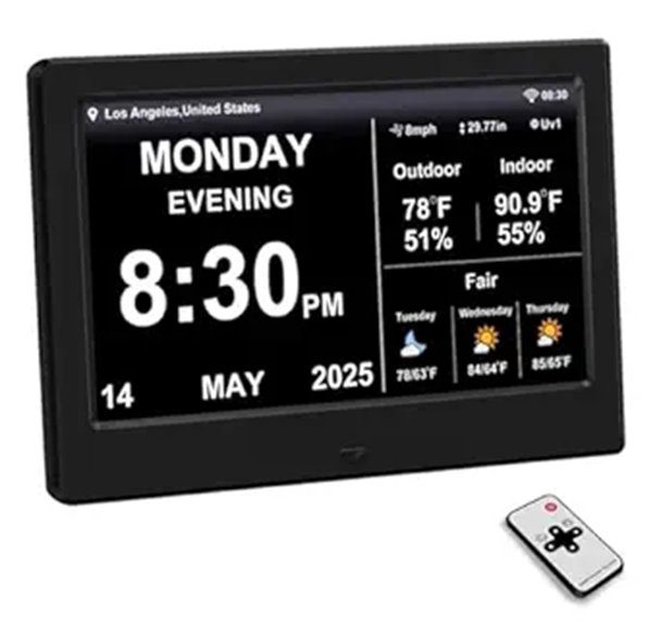 Digital Clock with Weather Temp Humidity & Reminders