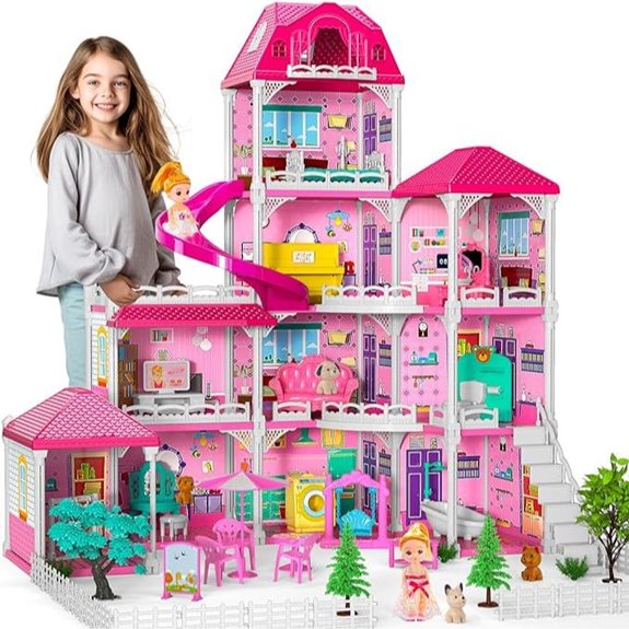 Doloowee Dollhouse with Accessories for Girls 3
