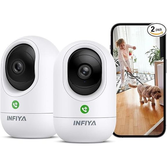 2K Indoor Security Cameras with Motion Alerts (2-Pack)