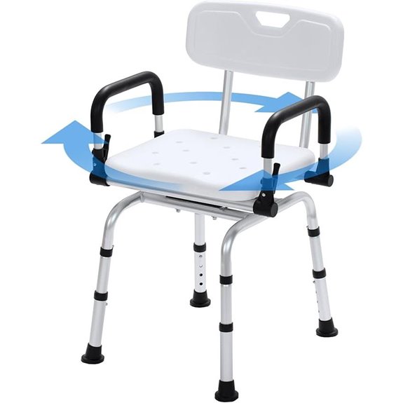 Swivel Shower Chair with Backrest for Elderly