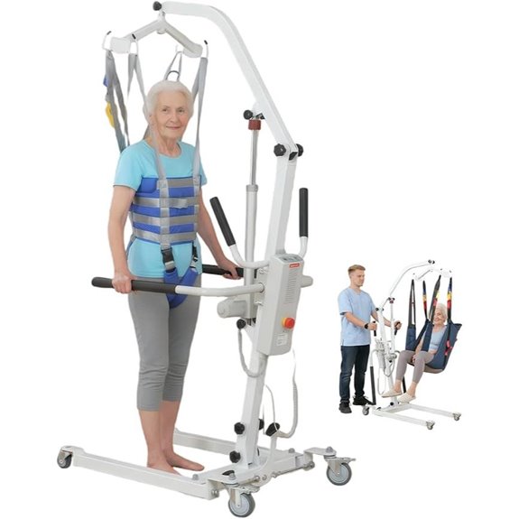 2-in-1 Electric Patient Lift with Slings for Transfer