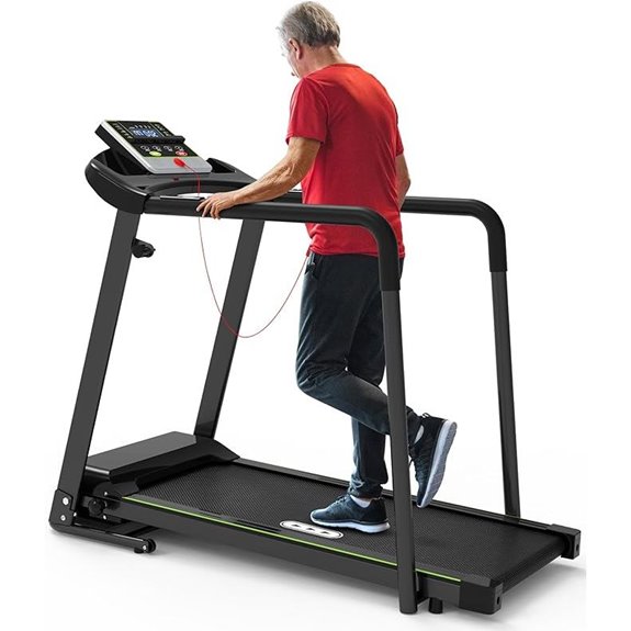 Redliro Folding Treadmill with Handrail and LCD Display