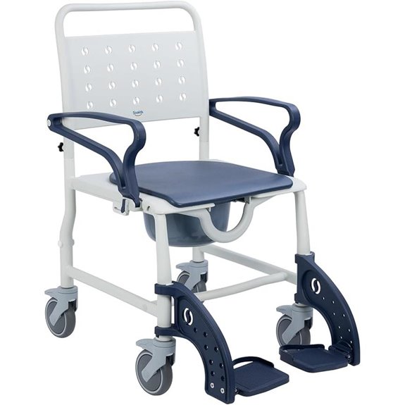 4-in-1 Rolling Shower Chair with Wheels