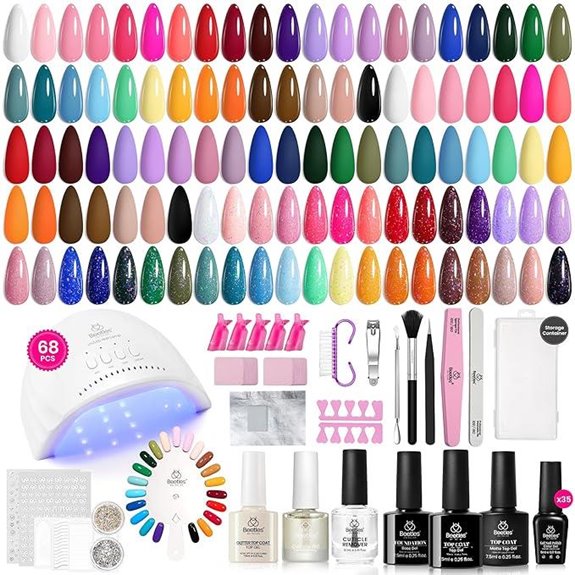 Beetles Gel Nail Polish Kit with UV Light (68 pcs)