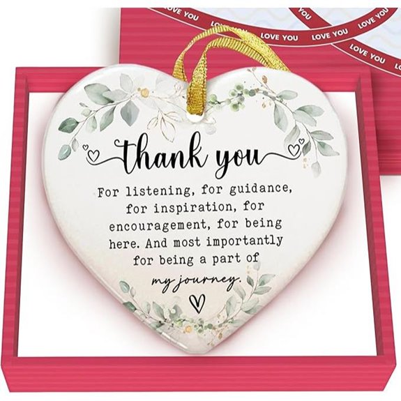GOSSBY Heart Thank You Ornament for Women