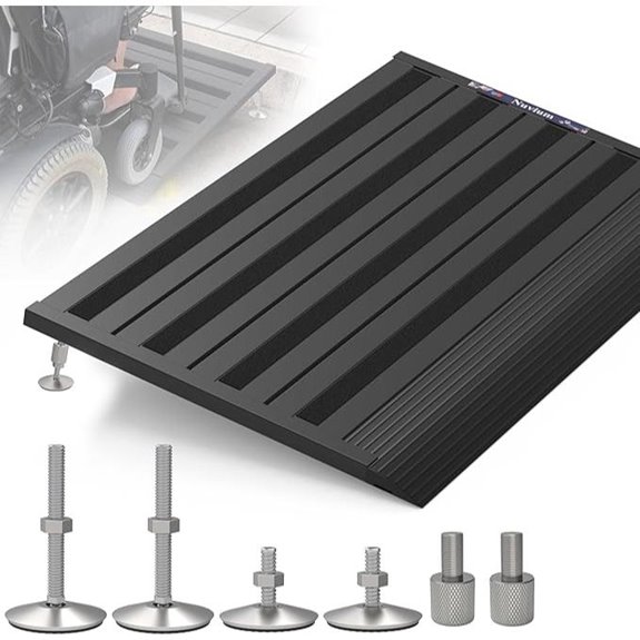 Adjustable Aluminum Doorway Ramp with Heavy Load Capacity