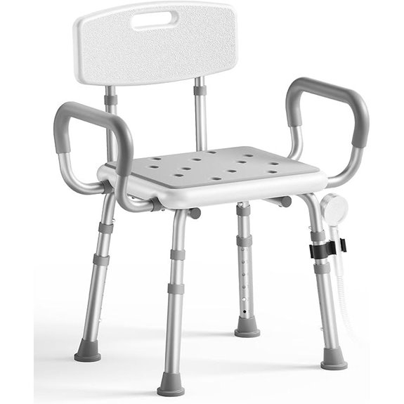 Heavy-Duty Adjustable Shower Chair with Arms